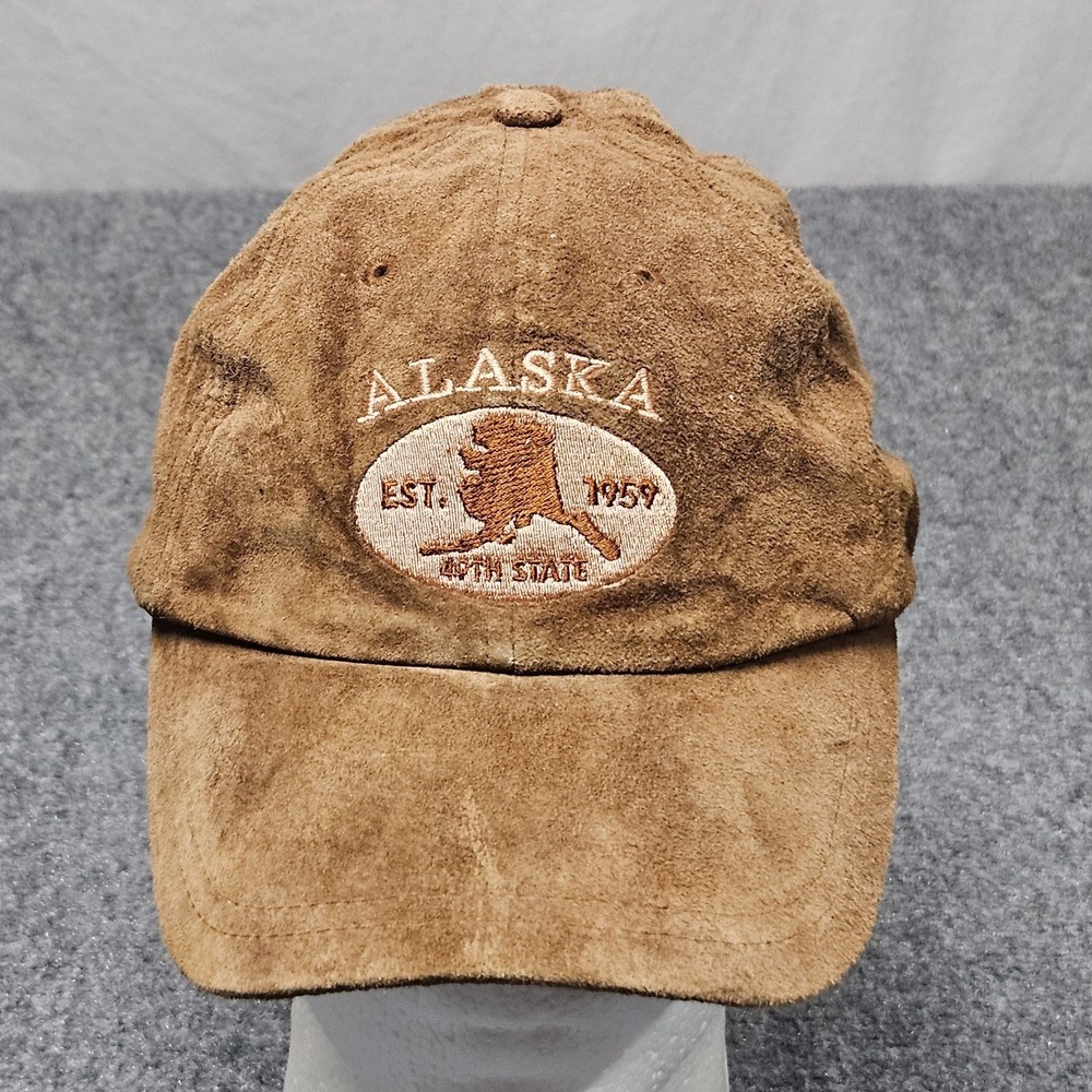Alaska Hat Brown Suede Leather Cap Brown Tan Souvenir Gorpcore Heritage